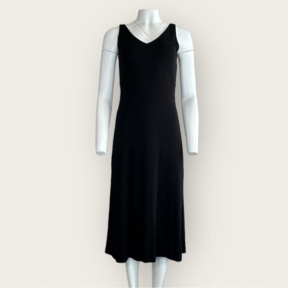 EUC | Lauren Ralph Lauren | V-Neck Midi Dress | Black | Medium